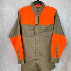 Master Sportsman Hunting Outdoor Shirt Mens Medium Gray Safety Orange LS READ